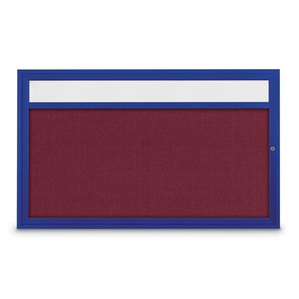 United Visual Products Hinge-less Radius Corkboard, 30"x36", Satin Alum Frame/Amethyst UVEB3036R-SATIN-AMETHY - main